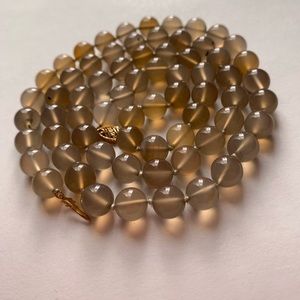 🔥SOLD🔥antiq BROWN ICE JADE Burma Jadite NECKLACE